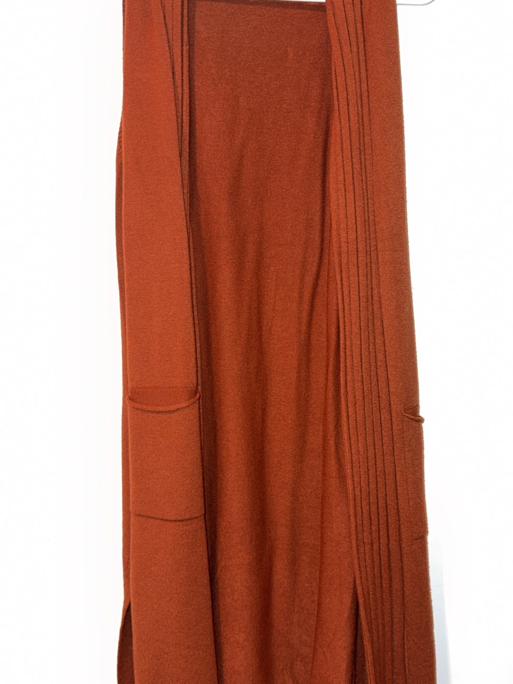 Rust Orange Women's Sleeveless Cardigan